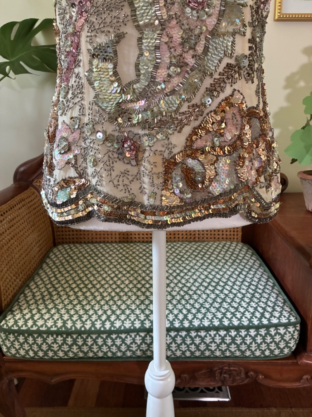 Rare Black Tie Oleg Cassini Vintage Beaded Sequin Silk Evening Top Small - Picture 3 of 10